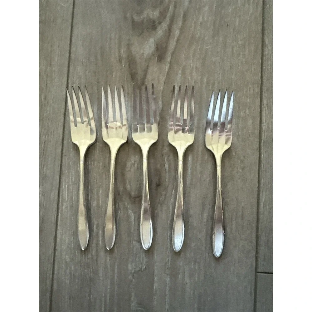 5 Oneida Nobility Plate‎ REVERIE Silverplate Flatware 1937 Salad Fork